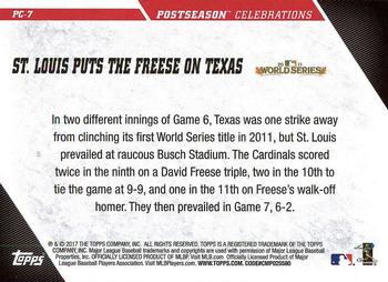 2017 Topps Update - Postseason Celebrations #PC-7 St. Louis Cardinals Back