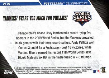2017 Topps Update - Postseason Celebrations #PC-24 New York Yankees Back