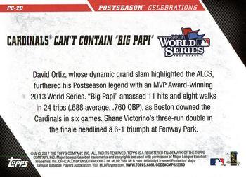 2017 Topps Update - Postseason Celebrations Red #PC-20 Boston Red Sox Back