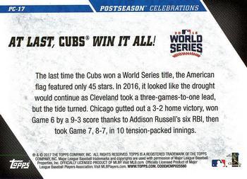 2017 Topps Update - Postseason Celebrations Silver #PC-17 Chicago Cubs Back