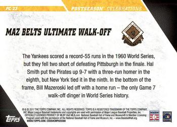 2017 Topps Update - Postseason Celebrations Gold #PC-23 Pittsburgh Pirates Back