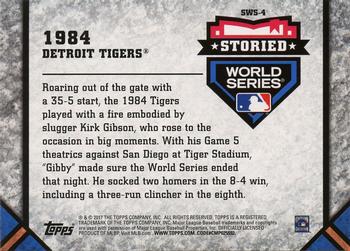 2017 Topps Update - Storied World Series #SWS-4 1984 Detroit Tigers Back