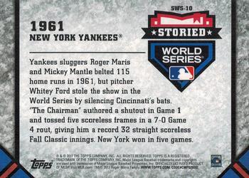 2017 Topps Update - Storied World Series #SWS-10 1961 New York Yankees Back