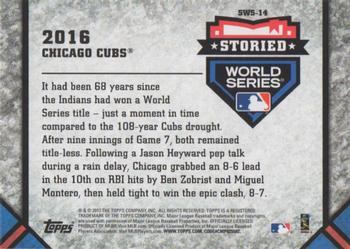 2017 Topps Update - Storied World Series #SWS-14 2016 Chicago Cubs Back