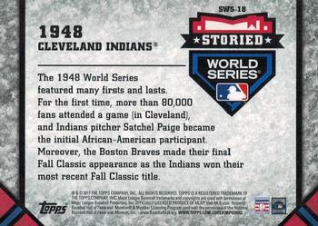2017 Topps Update - Storied World Series #SWS-18 1948 Cleveland Indians Back