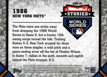 2017 Topps Update - Storied World Series #SWS-20 1986 New York Mets Back