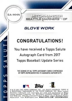 2017 Topps Update - Topps Salute Autographs #SA-MHN Mitch Haniger Back