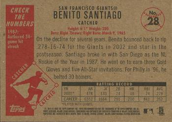 2003 Bowman Heritage #28 Benito Santiago Back