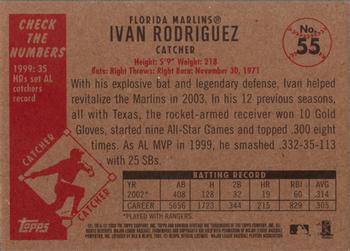 2003 Bowman Heritage #55 Ivan Rodriguez Back