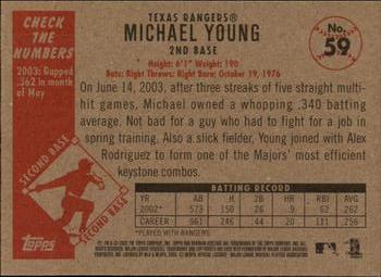 2003 Bowman Heritage #59 Michael Young Back