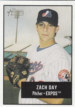 2003 Bowman Heritage #82 Zach Day Front