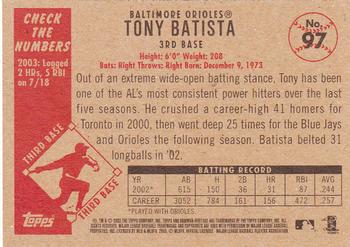 2003 Bowman Heritage #97 Tony Batista Back