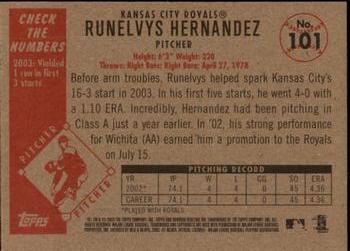 2003 Bowman Heritage #101 Runelvys Hernandez Back