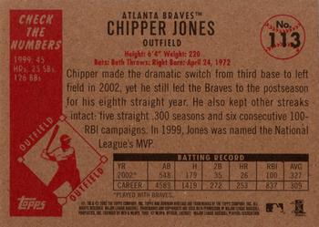 2003 Bowman Heritage #113 Chipper Jones Back