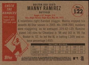 2003 Bowman Heritage #122 Manny Ramirez Back