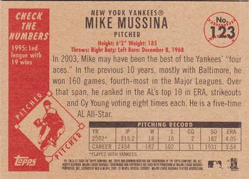 2003 Bowman Heritage #123 Mike Mussina Back