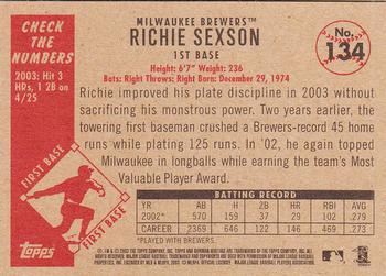 2003 Bowman Heritage #134 Richie Sexson Back