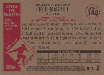2003 Bowman Heritage #148 Fred McGriff Back