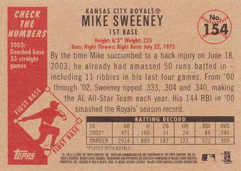 2003 Bowman Heritage #154 Mike Sweeney Back
