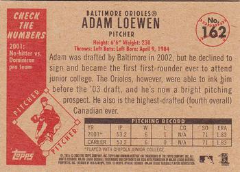 2003 Bowman Heritage #162 Adam Loewen Back