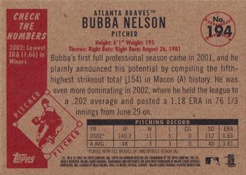 2003 Bowman Heritage #194 Bubba Nelson Back