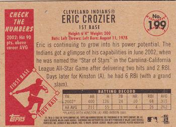 2003 Bowman Heritage #199 Eric Crozier Back