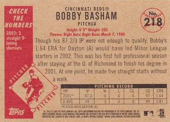 2003 Bowman Heritage #218 Bobby Basham Back