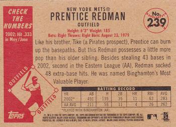 2003 Bowman Heritage #239 Prentice Redman Back