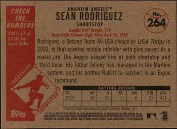 2003 Bowman Heritage #264 Sean Rodriguez Back