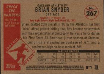 2003 Bowman Heritage #267 Brian Snyder Back