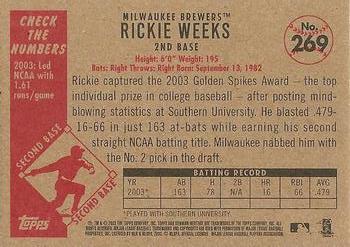 2003 Bowman Heritage #269 Rickie Weeks Back