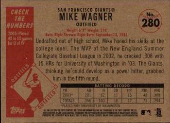 2003 Bowman Heritage #280 Mike Wagner Back
