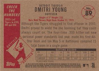 2003 Bowman Heritage #89 Dmitri Young Back