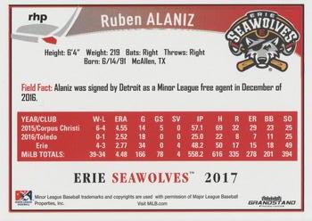 2017 Grandstand Erie SeaWolves #NNO Ruben Alaniz Back