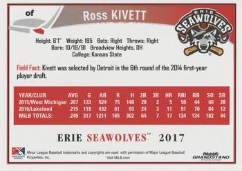 2017 Grandstand Erie SeaWolves #NNO Ross Kivett Back