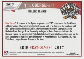 2017 Grandstand Erie SeaWolves #NNO T.J. Obergefell Back