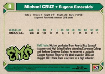 2017 Grandstand Eugene Emeralds #NNO Michael Cruz Back