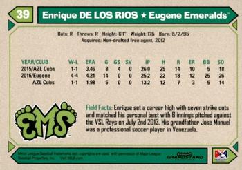 2017 Grandstand Eugene Emeralds #NNO Enrique De Los Rios Back