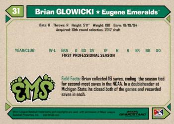 2017 Grandstand Eugene Emeralds #NNO Brian Glowicki Back