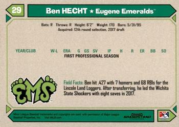 2017 Grandstand Eugene Emeralds #NNO Ben Hecht Back