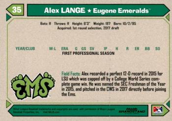2017 Grandstand Eugene Emeralds #NNO Alex Lange Back