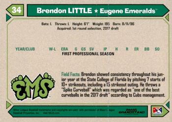 2017 Grandstand Eugene Emeralds #NNO Brendon Little Back