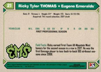 2017 Grandstand Eugene Emeralds #NNO Ricky Tyler Thomas Back