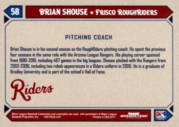 2017 Grandstand Frisco RoughRiders #30 Brian Shouse Back