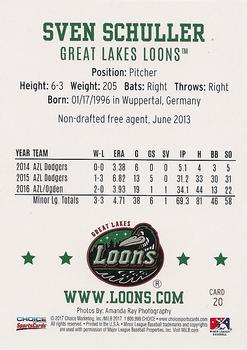2017 Choice Great Lakes Loons #20 Sven Schueller Back
