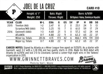 2017 Choice Gwinnett Braves #10 Joel De La Cruz Back