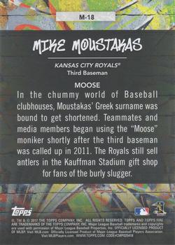 2017 Topps Fire - Monikers Blue Chip #M-18 Mike Moustakas Back