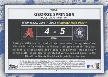 2017 Topps Fire - Walk It Off Blue Chip #WO-2 George Springer Back