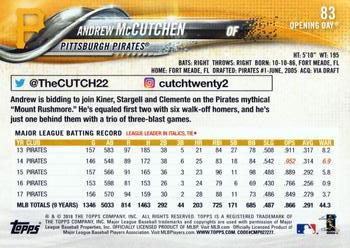 2018 Topps Opening Day #83 Andrew McCutchen Back