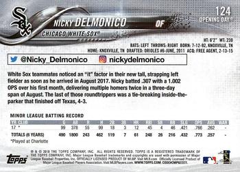 2018 Topps Opening Day #124 Nicky Delmonico Back